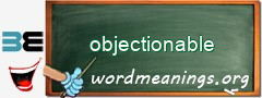 WordMeaning blackboard for objectionable